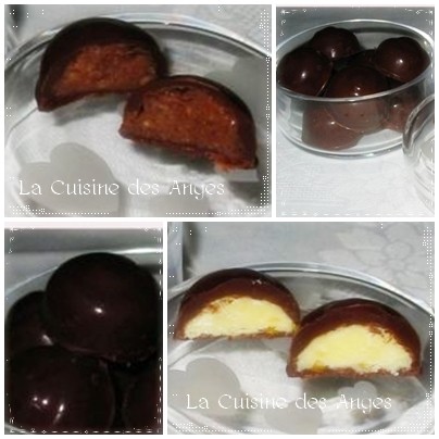 Recette de chocolats maison, coque en chocolat noir fourée pralinoise ou chocolat blanc