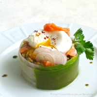 Salade de lentilles au saumon fumé et oeuf poché