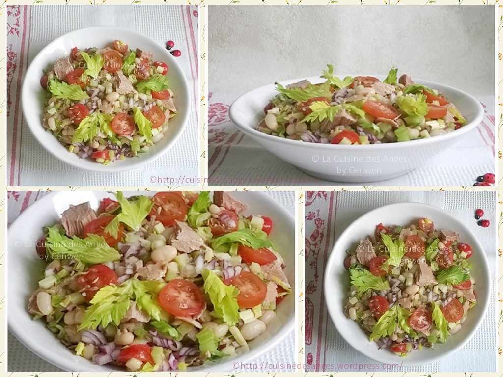 Salade de haricots blancs au céleri, tomates cerises et thon – La