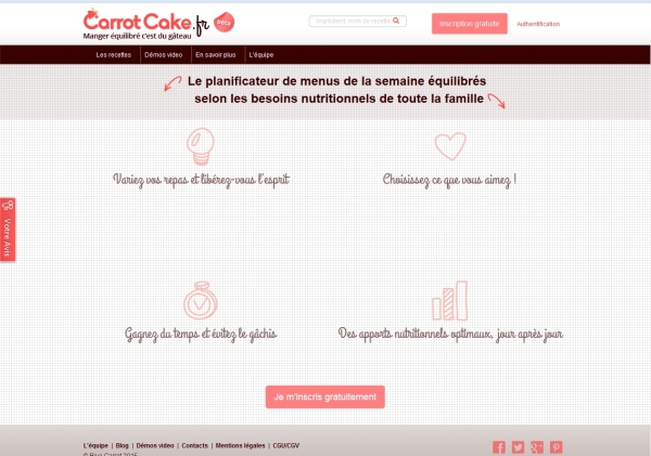 CarrotCake.fr site de planification de repas